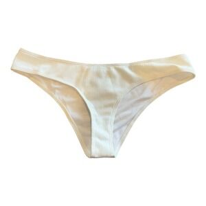 Peek‎ & Beau Womens White Textured Seersucker Hipster Bikini Bottoms Size US 10
